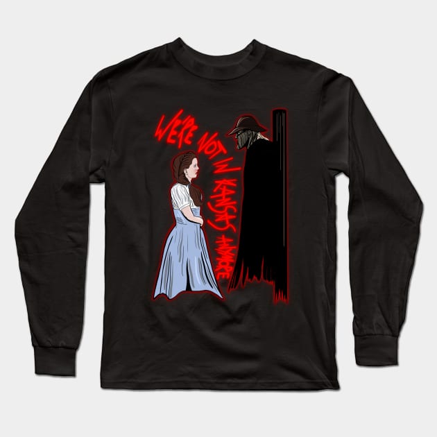 Wizard Of Oz Jeepers Creepers Horror Movie Mashup Long Sleeve T-Shirt by Jamie Collins